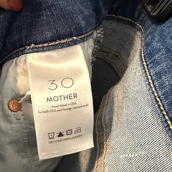 MOTHER Wide Leg Flare Jeans in Deep Blue - Picture 6 of 8